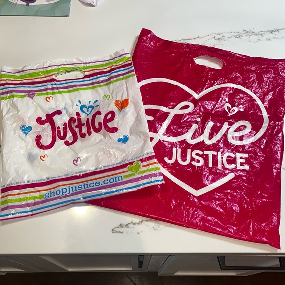 Justice Store Shopping Bags - Rare - Picture 1 of 5